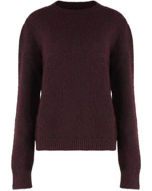 Maison Margiela Virgin Wool Crew-Neck Sweater - Purple