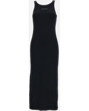 Maison Kitsuné Ribbed Cotton Midi Dress - Black