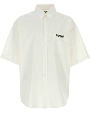 Balenciaga White Poplin Oversize Shirt