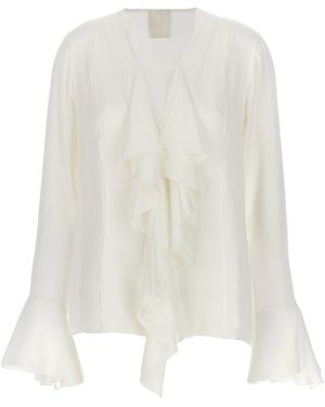 Givenchy Ruffled Silk Blouse - White