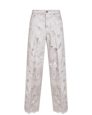 Haikure Destroyed Denim Bethany Boyfriend Jeans - White