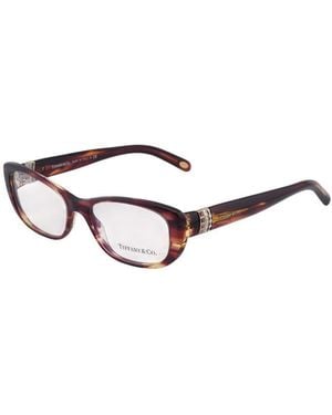 Tiffany & Co. Eyeglasses Square Full Rim, Havana Frame And Clear Demo Lenses Lens Tf2076-B8081 Sunglasses - Brown