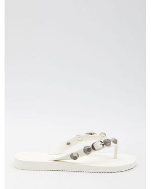 Balenciaga Cagole Thong Sandals - White