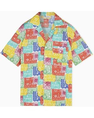 Doppiaa Aambala Printed Bowling Shirt - Gray