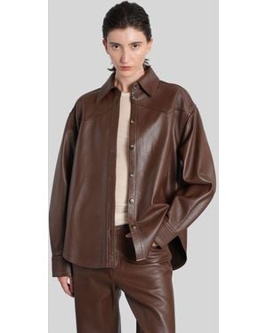 Haikure Belty Leather Jacket - Brown
