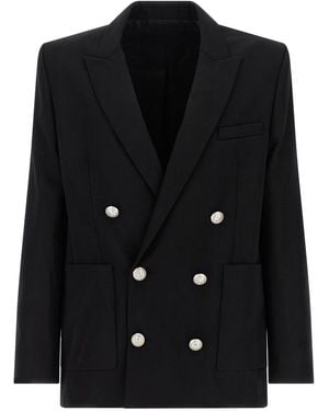 Balmain Grain De Poudre Blazer - Black
