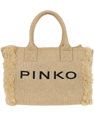 Pinko Beach Shopper Rafia Borsa - Natural
