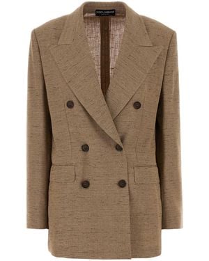 Dolce & Gabbana Dolce & Gabbana Biscuit Tweed Blazer - Brown