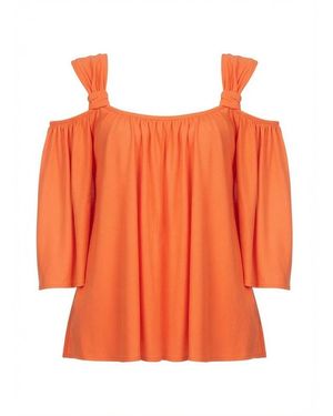 Pinko Top Viscose Apparel Tops - Orange