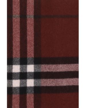 Burberry Scarf Check Cashmere Scarfs - Purple