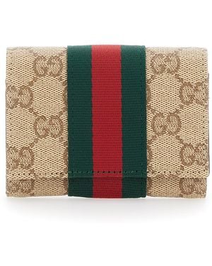 Gucci Card Holder Fabric Accessory - Natural