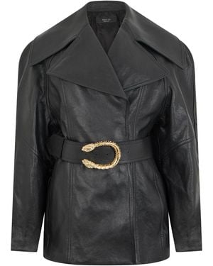 Gucci Leather Jacket Knotted Goat - Black