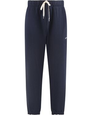 Autry Cotton Track Pants With Elastic Ankle Cuffs - Blue