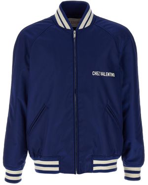 Valentino Garavani Chez Bomber Jacket Polyamide Down Jacket, Parka, Casual - Blue