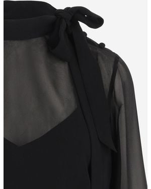 Gucci Top Silk Georgette Tops - Black