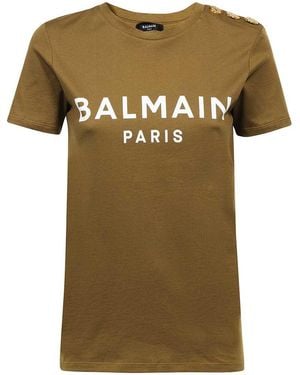 Balmain Cotton T-Shirt - Brown