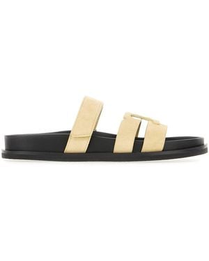 Tory Burch Suede Ines Sandals - White