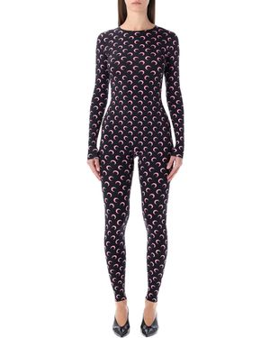 Marine Serre Moon Printed Stretch Jersey Catsuit - Blue