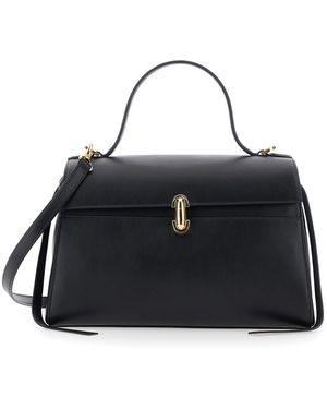 SAVETTE Handbag Soft Symmetry Calf Leather Hand Bags - Black