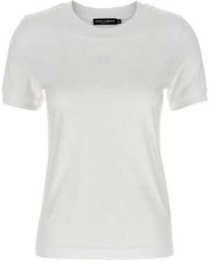 Dolce & Gabbana Logo Embroidery T-Shirt - White