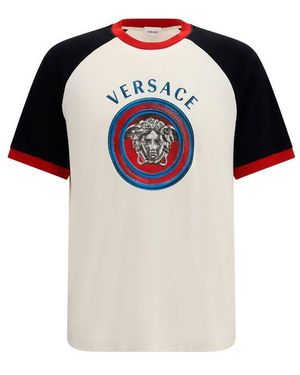 Versace White Cotton T - Black