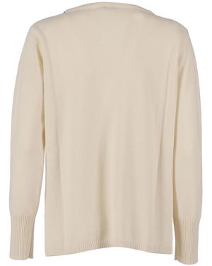 Kangra Cashmere Boat Neck Jumper With Trimmings Insert Crewneck - Natural