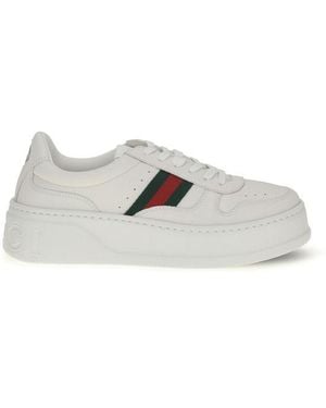 Gucci Calf Leather Bos Taurus Chunky Trainers - White