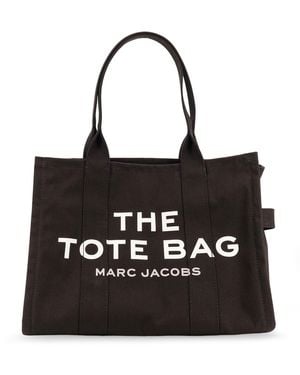 Marc Jacobs Canvas Shopping Bag With Frontal Logo - Black