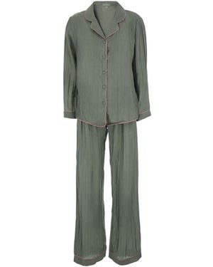 THE ROSE IBIZA Pyjama Set Pijamasetwithbagl779 With Elegant Details Fabric Suits - Green