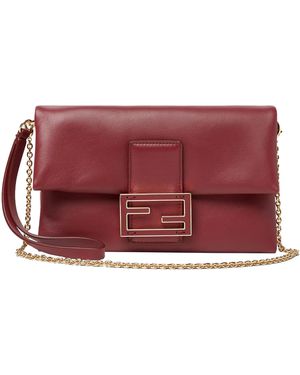Fendi Mamma Baguette Pouch Nappa Sh Leather - Red