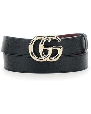 Gucci Gucci Interlocking Gg Buckle Calf Belt - Black