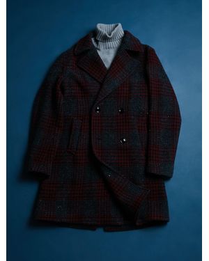 Doppiaa Aalbany Double-Breasted Checked Coat - Blue