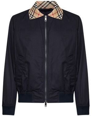 Burberry Jacket Harrington Glenfields Gabardine - Blue