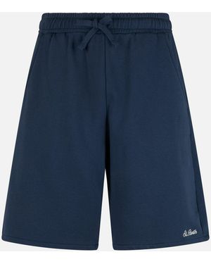 MC2 Saint Barth Cotton Fleece Bermuda Shorts Randle Pant - Blue