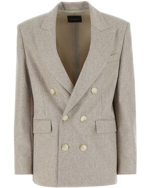 ANDAMANE Dove Stretch Wool Blend Blazer - Gray