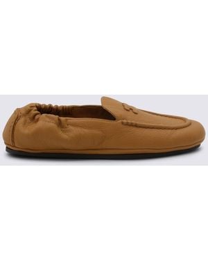 Celine Sahara Leather Loafers - Brown