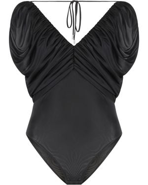 Pinko Beccafico Nylon Bodysuit Polyester; Nylon; Elastane Tops - Black