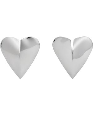 Alaïa Le Coeur Torn Earrings - Gray