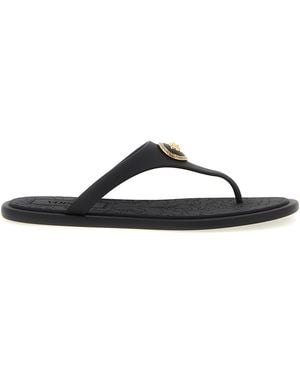 Versace Alia Sandals Glass Re Polyester Metal - Black