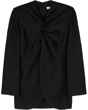 GIA STUDIOS Knot-Detail Twill Blouse - Black