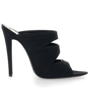 Saint Laurent Heeled Mules - Black