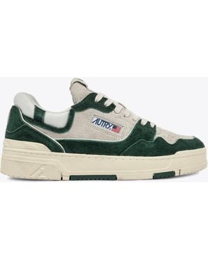 Autry Clc Low Ice And Dark Suede Lace Up Low Trainer - Green