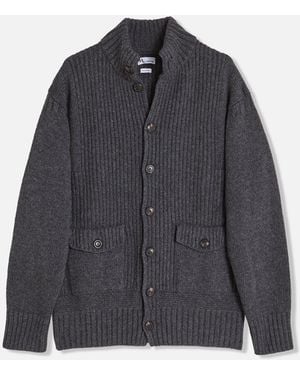 Doppiaa Aalmiro Wool Bomber Jacket Knitwear - Blue