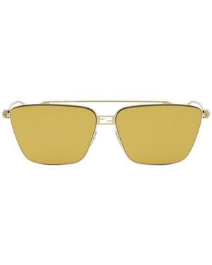 Fendi Sunglasses Square Full Rim, Frame And Mirror Lens Fe40110U30L - Natural