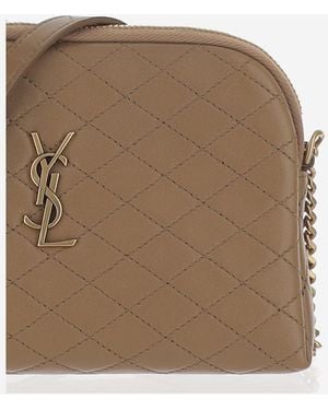 Saint Laurent Quilted Leather Shoulder Bag Lambskin - Natural