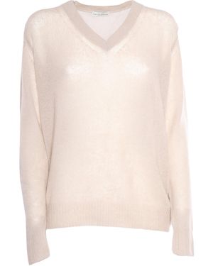 Ballantyne V Neck Pullover - Natural