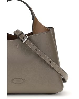 Tod's Micro Leather Handbag Calf Handbags - Brown