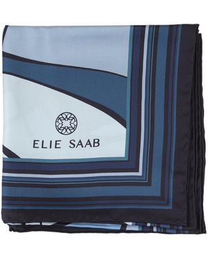 Elie Saab Printed Silk Foulard - Blue