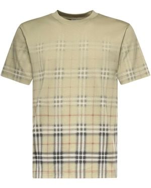 Burberry Gradient Check Cotton T-Shirt - Multicolour