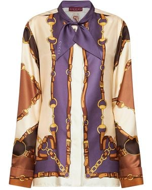 Gucci Shirt Printed Silk Twill - Multicolour